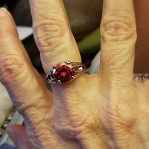 Vintage redish orange stone ring